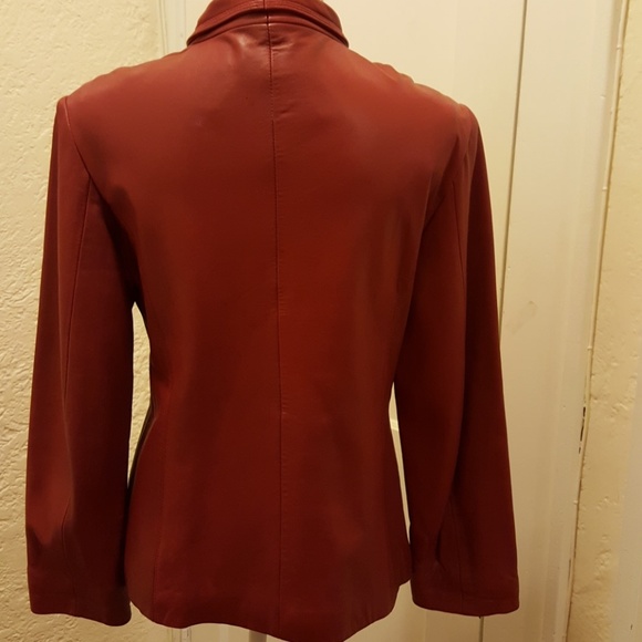 Red leather blazer by Tiboa Leathers. sz s - Picture 7 of 8